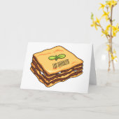 Lasagna Cartoon Illustration Karte (Gelbe Blume)