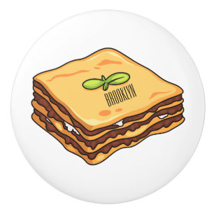 Lasagna Cartoon Illustration Keramikknauf