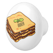 Lasagna Cartoon Illustration Keramikknauf (Rechts)