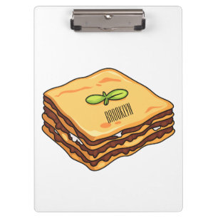 Lasagna Cartoon Illustration Klemmbrett