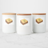 Lasagna Cartoon Illustration Lebensmitteletikett (Flaschen)