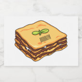 Lasagna Cartoon Illustration Lebensmitteletikett (Einzelnes Label)
