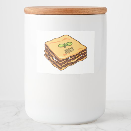 Lasagna Cartoon Illustration Lebensmitteletikett (Vorderseite)
