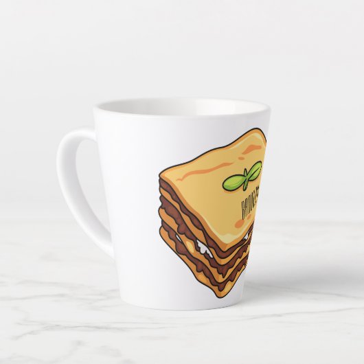 Lasagna Cartoon Illustration Milchtasse (Linke Ecke)