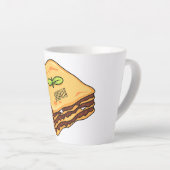 Lasagna Cartoon Illustration Milchtasse (Rechte Ecke)