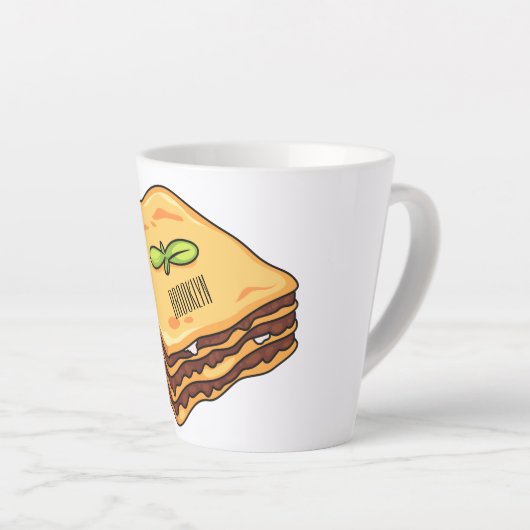 Lasagna Cartoon Illustration Milchtasse (Rechte Ecke)