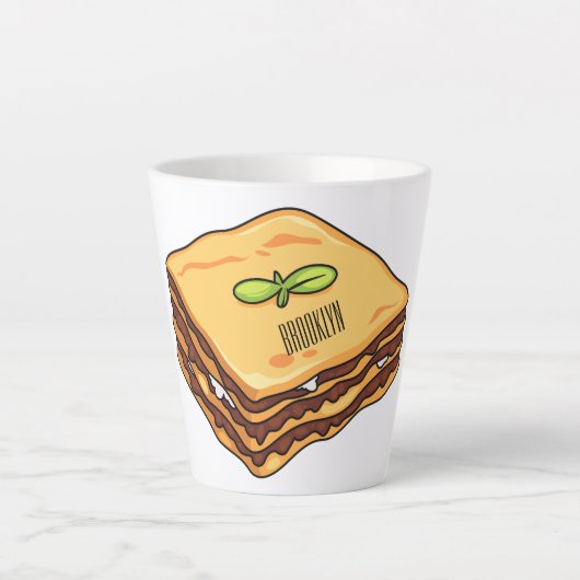 Lasagna Cartoon Illustration Milchtasse (Vorderseite)