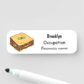 Lasagna Cartoon Illustration Namensschild (Beispiel)