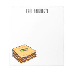 Lasagna Cartoon Illustration Notizblock