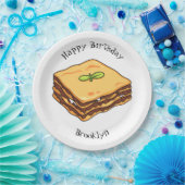 Lasagna Cartoon Illustration Pappteller (Party)