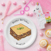 Lasagna Cartoon Illustration Pappteller (Party)