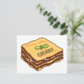 Lasagna Cartoon Illustration Postkarte (Stehend Vorderseite)
