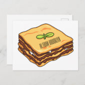 Lasagna Cartoon Illustration Postkarte (Vorne/Hinten)