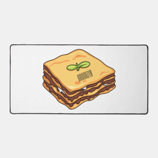 Lasagna Cartoon Illustration Schreibtischunterlage (Vorderseite)
