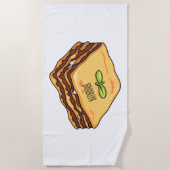 Lasagna Cartoon Illustration Strandtuch (Vorderseite)