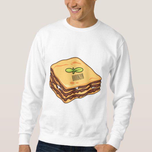 Lasagna Cartoon Illustration Sweatshirt (Vorderseite)