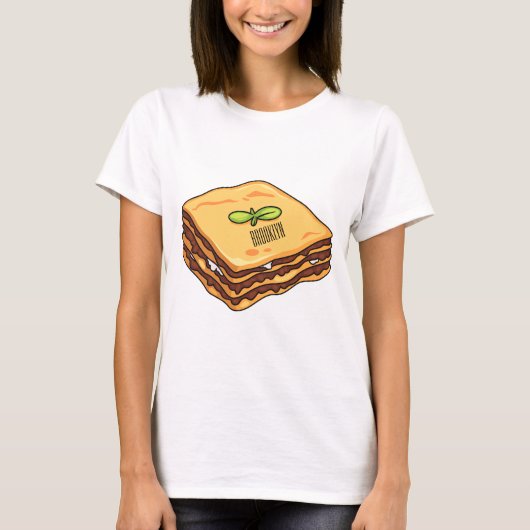 Lasagna Cartoon Illustration T-Shirt (Vorderseite)