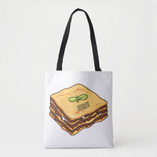 Lasagna Cartoon Illustration Tasche