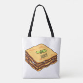 Lasagna Cartoon Illustration Tasche (Rückseite)