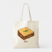 Lasagna Cartoon Illustration Tragetasche (Rückseite)