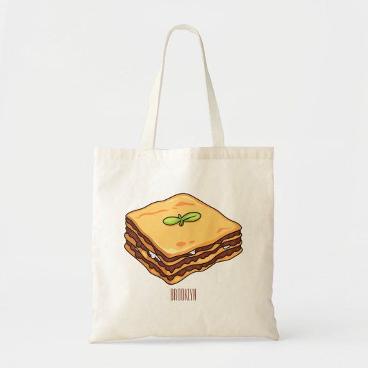 Lasagna Cartoon Illustration Tragetasche (Vorne)