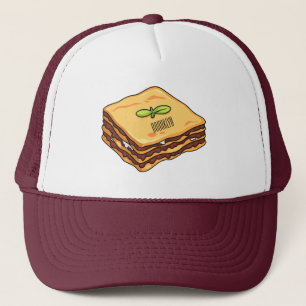 Lasagna Cartoon Illustration Truckerkappe
