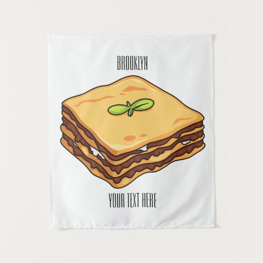 Lasagna Cartoon Illustration Wandteppich (Vorderseite)