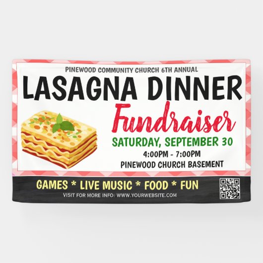Lasagna Dinner Fundraiser Banner (Horizontal)