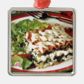Lasagna Dinner Ornament Aus Metall (Vorne)