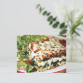 Lasagna Dinner Postkarte (Stehend Vorderseite)