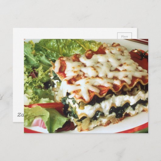 Lasagna Dinner Postkarte (Vorne/Hinten)