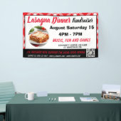 Lasagna Dinner red Fundraiser Banner (Messeveranstaltung)
