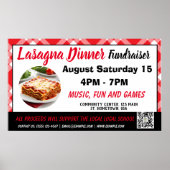Lasagna Dinner red Fundraiser Banner Poster (Vorne)