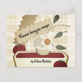 Lasagna Italienische Kochkarte Postkarte