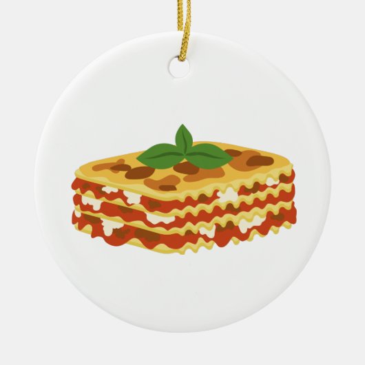 Lasagna Keramik Ornament (Vorne)