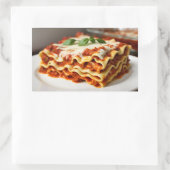 Lasagna Rechteckiger Aufkleber (Tasche)