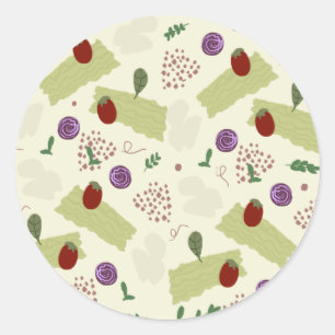 Lasagna Soup Pizza Restaurant Käse Spaghetti Runder Aufkleber