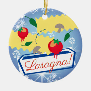Lasagna Weihnachtsbaumschmuck Keramik Ornament