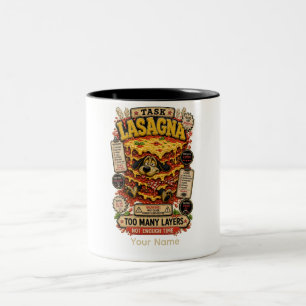 Lasagne Personalisiertes Lustiges Lebensmittel Lie Zweifarbige Tasse