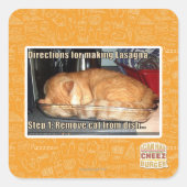 Lasagne Quadratischer Aufkleber (Vorderseite)