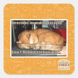 Lasagne Quadratischer Aufkleber