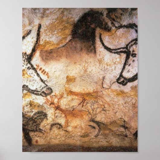 Lascaux Bulls Buffalo Cave Painting Poster (Vorne)