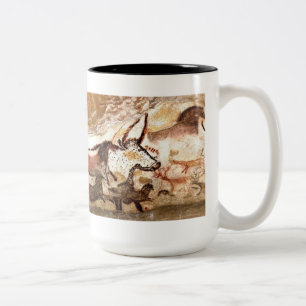 Lascaux Höhlenmalerei: Stiere (Version II) Zweifarbige Tasse