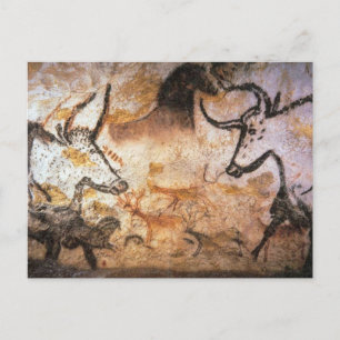 Lascaux-Stiere Büffel-Höhlenmalerei Postkarte