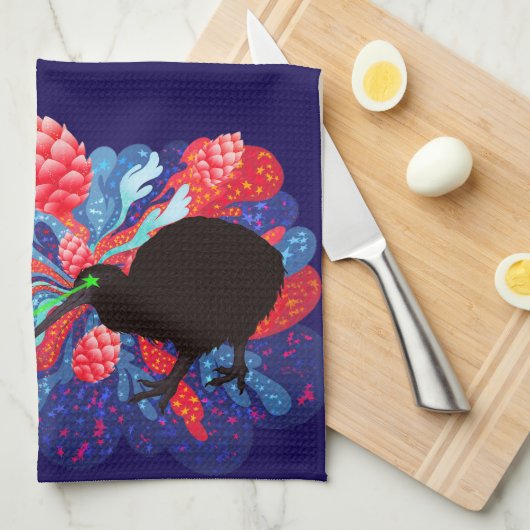 Lase Kiwi-Hop-Explosion Geschirrtuch (Viertel Falte)