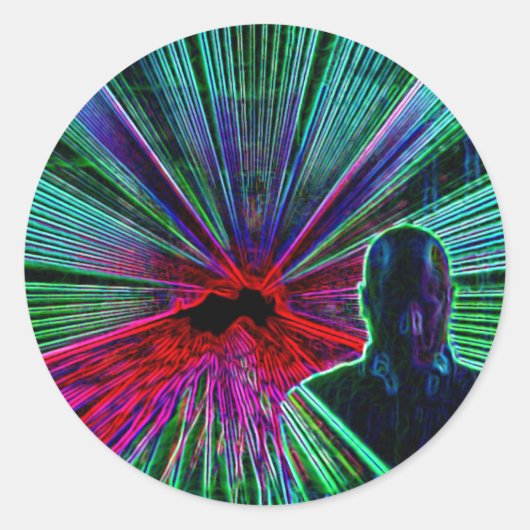 Laser auf DJ-Aufkleber Runder Aufkleber (Vorderseite)