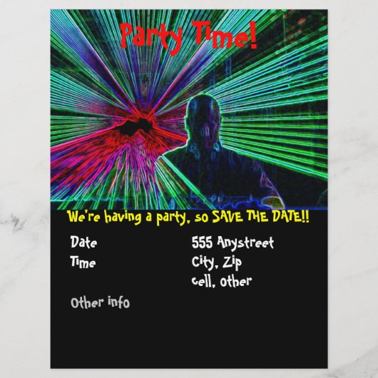 Laser auf DJ Party Flyer (Vorne)
