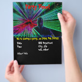 Laser auf DJ Party Flyer (Hand)