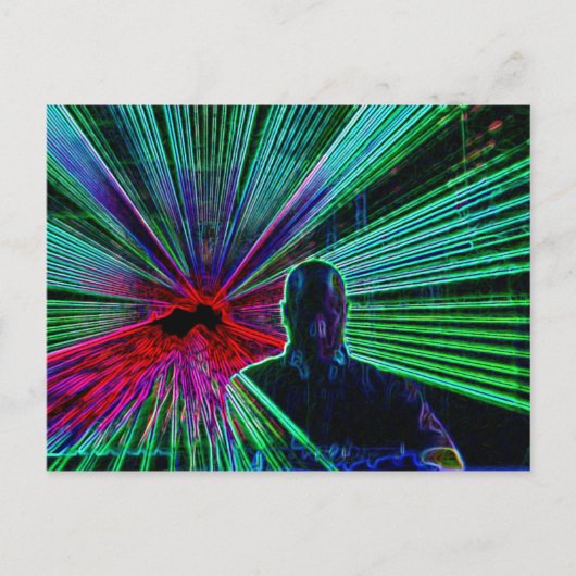 Laser auf DJ-Postkarte Postkarte (Vorderseite)