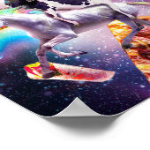 Laser Augen Weltraumkatze auf Kuh Einhorn - Regenb Poster (Ecke)